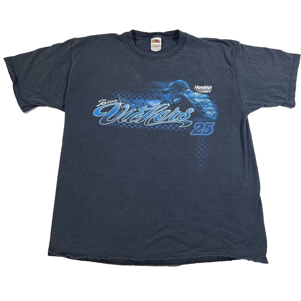 Vintage 2005 Brian Vickers #25 Graphic T-Shirt NASCAR Fruit of The Loom Men's XL
